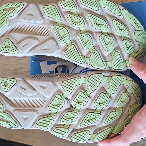 Hoka Gray and Green Running Shoes Size 8 Used - Picture 6 of 9